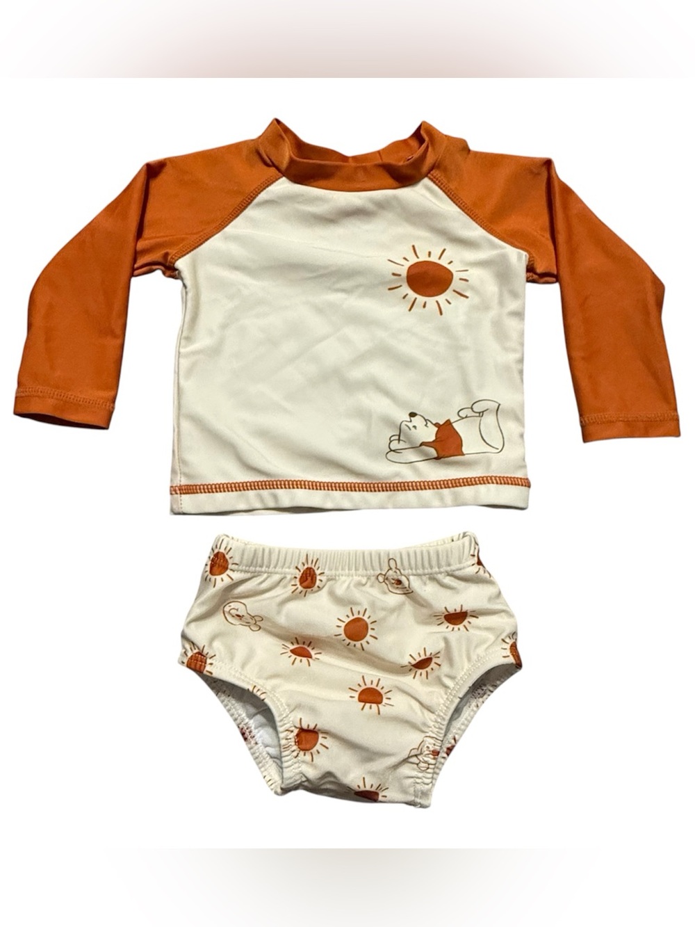 Disney Baby Winnie the Pooh 2-Piece Swimsuit 3-6M Rash Guard Swim Set